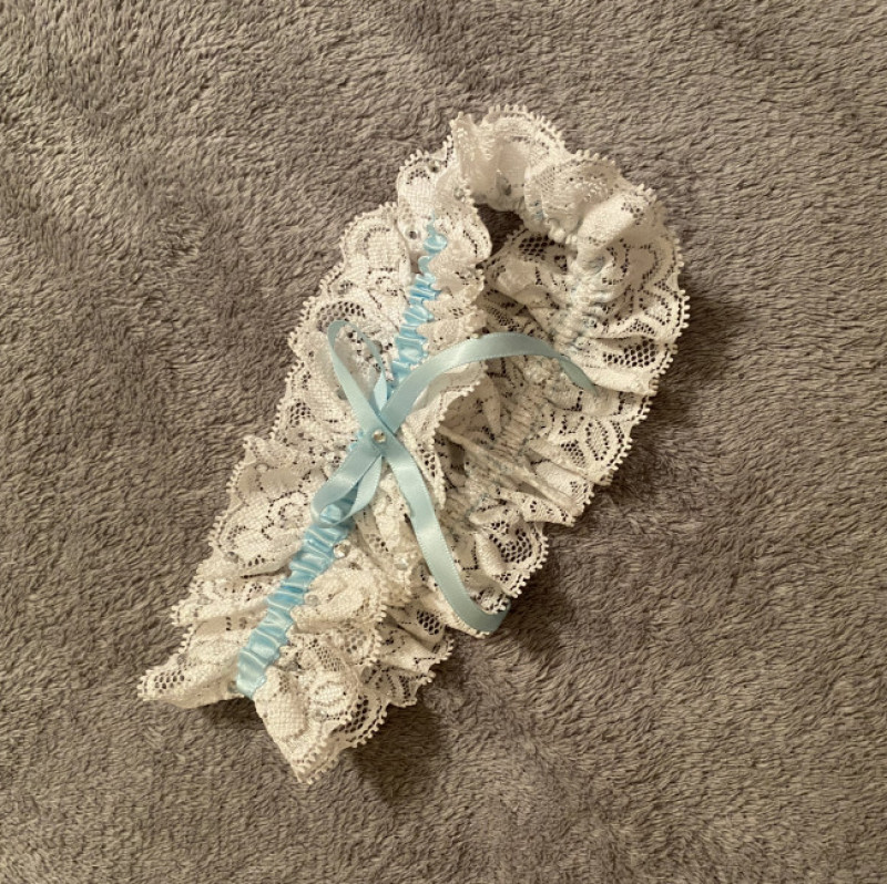 Lacey gather with silk and crystals